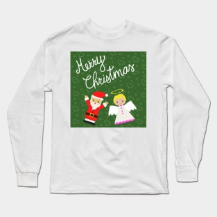 Merry Christmas from Santa and Angel Long Sleeve T-Shirt